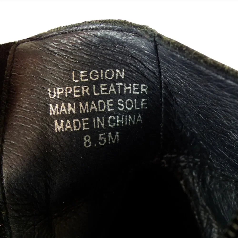 Jeffrey Campbell Legion Boot Women 8.5M Black Leather Heel Lace Zip Lug Ankle - Picture 11 of 13